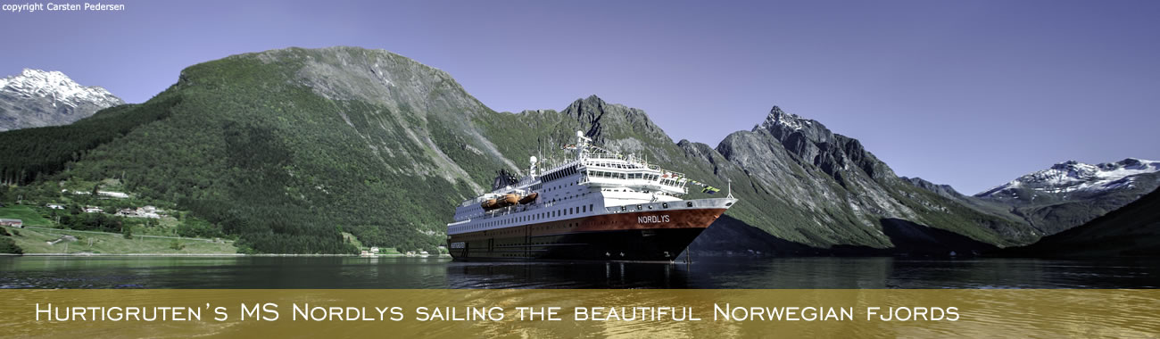 The MS Nordlys sailing the Norwegian fjords